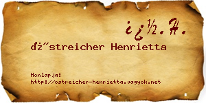 Östreicher Henrietta névjegykártya